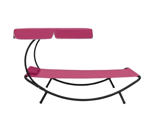 Āra Atpūtas Gulta Ar Jumtu Un Spilveniem, Rozā Vidaxl