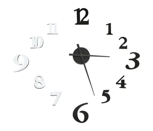 3D Sienas Pulkstenis Moderns Dizains Melns Balts 100 Cm Xxl Vidaxl