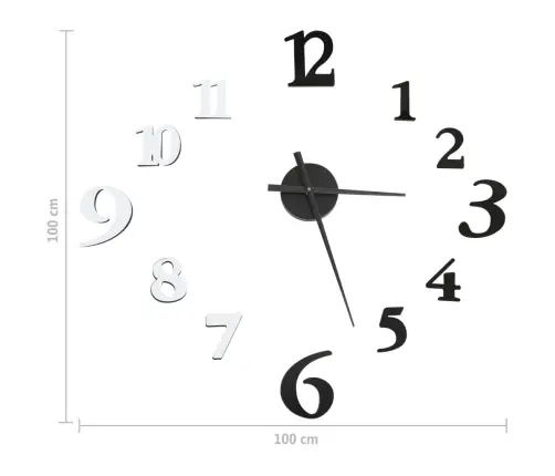 3D Sienas Pulkstenis Moderns Dizains Melns Balts 100 Cm Xxl Vidaxl
