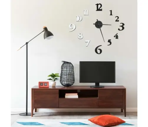 3D Sienas Pulkstenis Moderns Dizains Melns Balts 100 Cm Xxl Vidaxl