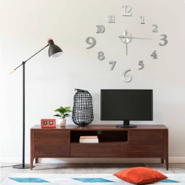 3D Sienas Pulkstenis, Moderns Dizains, Sudrabains, 100 Cm, Xxl Vidaxl