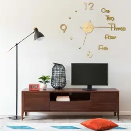 3D Sienas Pulkstenis, Moderns Dizains, Zelta Krāsa, 100 Cm, Xxl Vidaxl