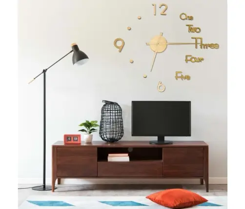 3D Sienas Pulkstenis, Moderns Dizains, Zelta Krāsa, 100 Cm, Xxl Vidaxl