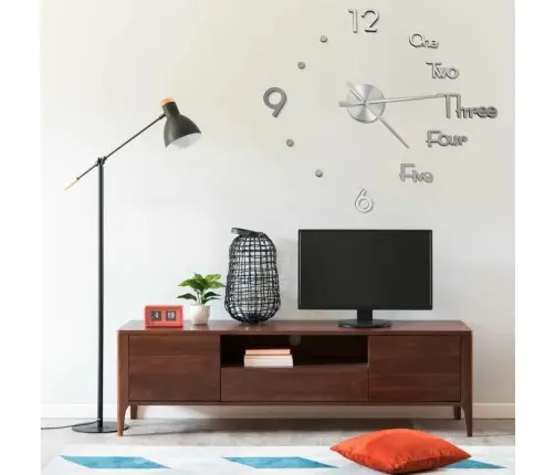 3D Seinakell, Modernne Disain, Hõbedane, 100 Cm Xxl