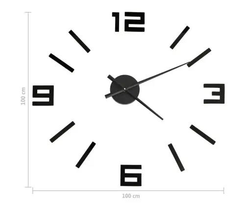 3D Sienas Pulkstenis, Moderns Dizains, Melns, 100 Cm, Xxl Vidaxl
