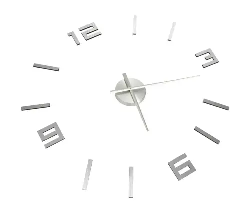 Sieninis Laikrodis, Sidabrinis, 100cm Modernus, 3D, Xxl
