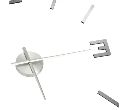 Sieninis Laikrodis, Sidabrinis, 100cm Modernus, 3D, Xxl