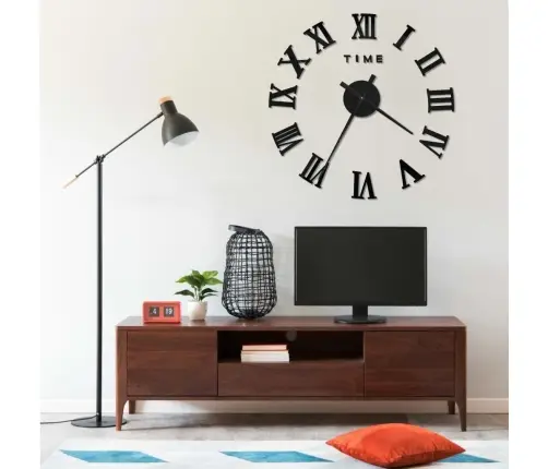 3D Sienas Pulkstenis, Moderns Dizains, Melns, 100 Cm, Xxl Vidaxl