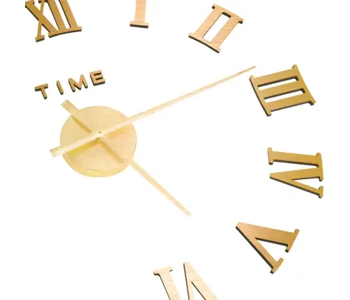 3D Sienas Pulkstenis, Moderns Dizains, Zelta Krāsa, 100 Cm, Xxl Vidaxl