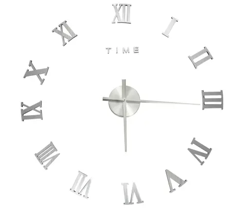 3D Sienas Pulkstenis, Moderns Dizains, Sudrabains, 100 Cm, Xxl Vidaxl