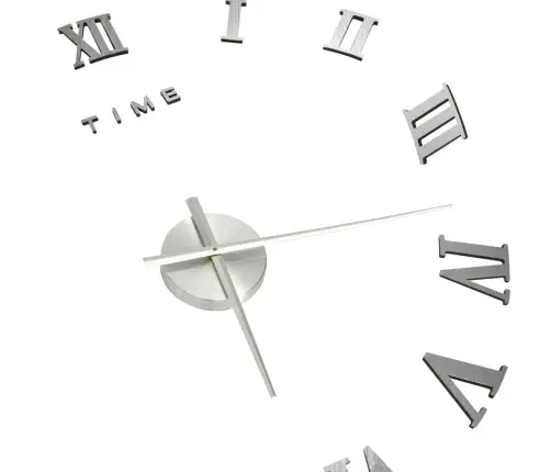 3D Sienas Pulkstenis, Moderns Dizains, Sudrabains, 100 Cm, Xxl Vidaxl