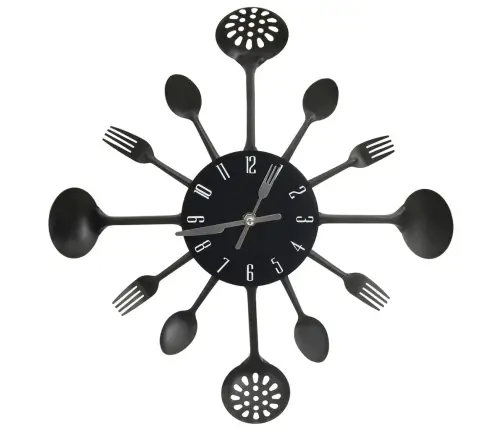 Sienas Pulkstenis, Karošu Un Dakšu Dizains, Melns, 40 Cm Vidaxl