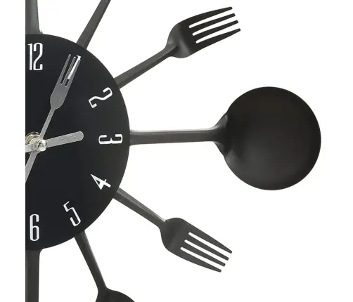 Sienas Pulkstenis, Karošu Un Dakšu Dizains, Melns, 40 Cm Vidaxl