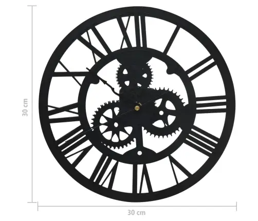 Sieninis Laikrodis, Juodos Spalvos, 30cm Akrilas