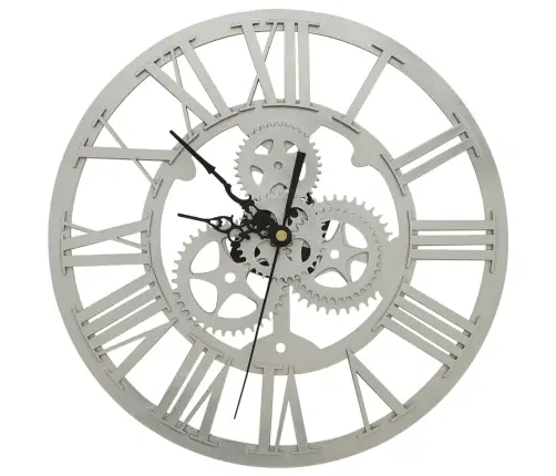 Sieninis Laikrodis, Sidabrinės Spalvos, 30cm Akrilas