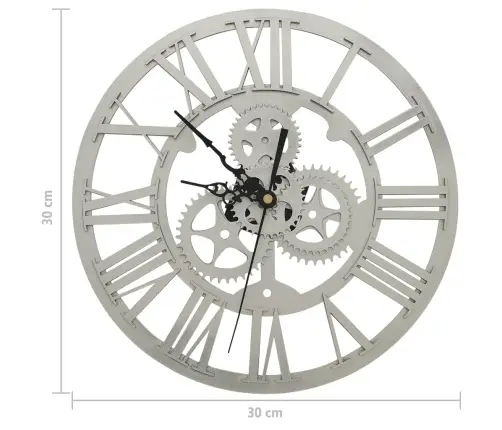 Sieninis Laikrodis, Sidabrinės Spalvos, 30cm Akrilas