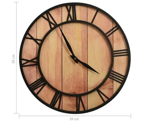 Seinakell, 39 cm Pruun Ja Must, Mdf Ja Raud