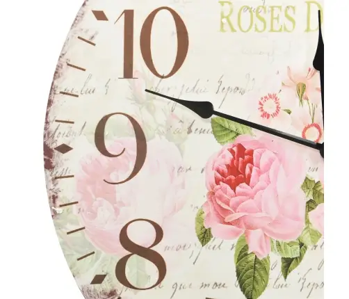 Vintāžas Sienas Pulkstenis, Ziedi, 60 Cm Vidaxl