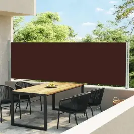 Ištraukiama Šoninė Kiemo Pertvara, Rudos Spalvos, 140X600Cm