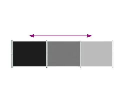 Ištraukiama Šoninė Kiemo Markizė, Juodos Spalvos, 600X160Cm