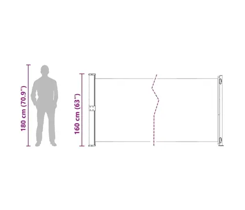 Izvelkama Sānu Markīze, Krēmkrāsas, 600X160 Cm Vidaxl