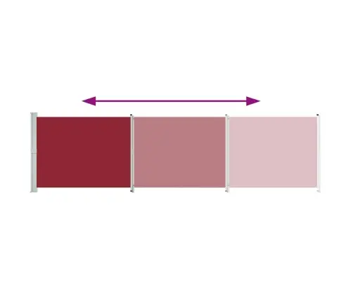 Ištraukiama Šoninė Kiemo Markizė, Raudonos Spalvos, 600X160Cm