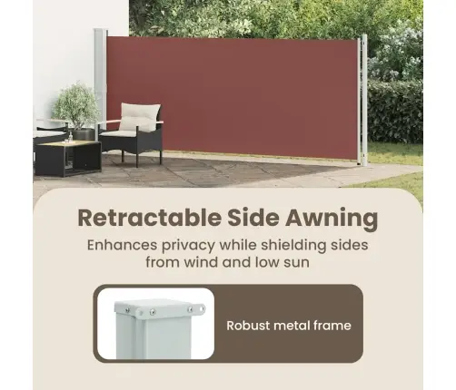 Izvelkama Sānu Markīze, Brūna, 600X160 Cm Vidaxl