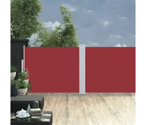 Ištraukiama Šoninė Kiemo Pertvara, Raudonos Spalvos, 170X1200Cm
