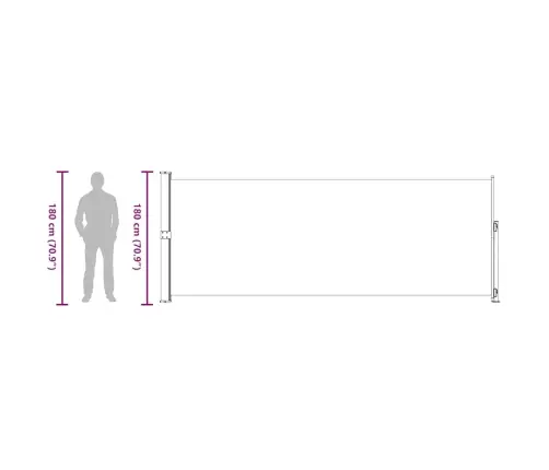 Izvelkama Sānu Markīze, Krēmkrāsas, 180X500 Cm Vidaxl