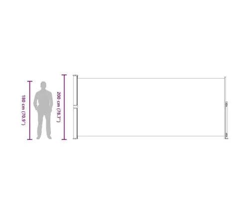 Izvelkama Sānu Markīze, 200X500 Cm, Melna Vidaxl