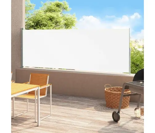 Ištraukiama Šoninė Kiemo Pertvara, Kreminės Spalvos, 200X500Cm