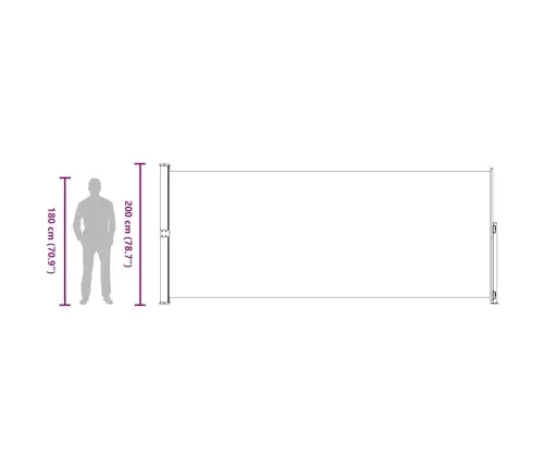 Izvelkama Sānu Markīze, Pelēka, 200X500 Cm Vidaxl