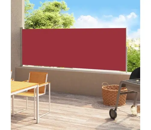 Lahtitõmmatav Terrassi Külgsein, 200 X 500 cm Punane