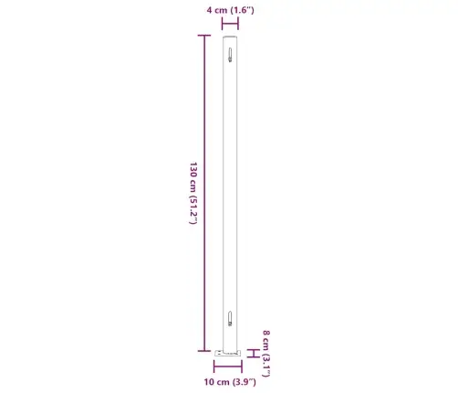 Izvelkama Sānu Markīze, Melna, 220X500 Cm Vidaxl