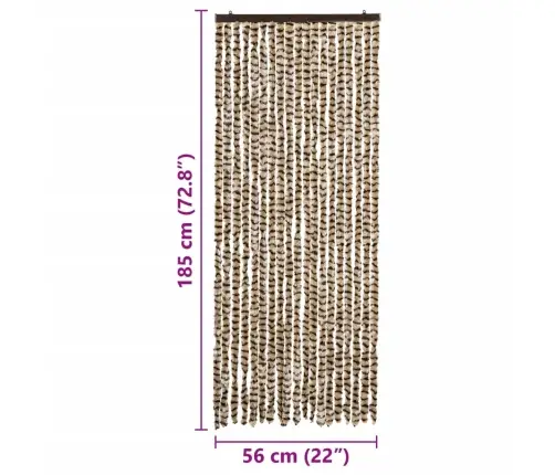 Kukaiņu Aizkars, 56X185 Cm, Bēšs Un Brūns Šenils Vidaxl
