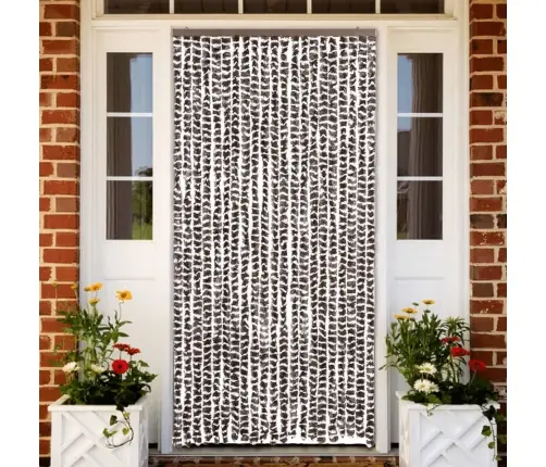 Kukaiņu Aizkars, 90X220 Cm, Brūns Un Balts Šenils Vidaxl