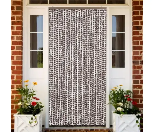 Kukaiņu Aizkars, 100X220 Cm, Brūns Un Balts Šenils Vidaxl