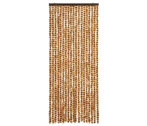 Kukaiņu Aizkars, 56X185 Cm, Dzeltenbrūns Un Balts Šenils Vidaxl
