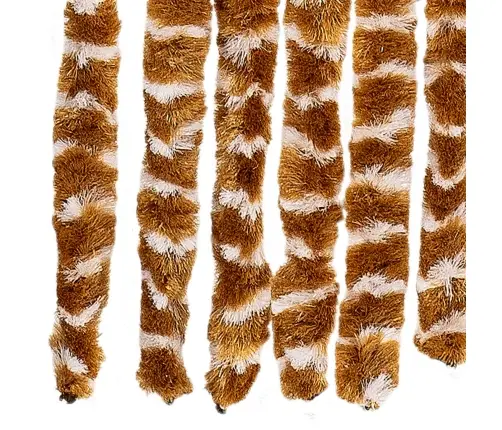 Kukaiņu Aizkars, 56X185 Cm, Dzeltenbrūns Un Balts Šenils Vidaxl