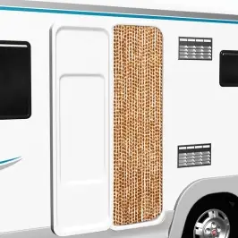 Kukaiņu Aizkars, 56X185 Cm, Dzeltenbrūns Un Balts Šenils Vidaxl