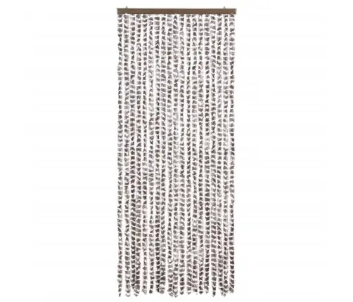 Kukaiņu Aizkars, 56X185 Cm, Pelēkbrūns Un Balts Šenils Vidaxl