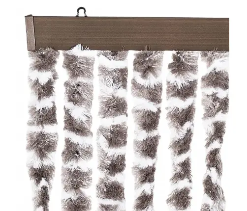 Kukaiņu Aizkars, 56X185 Cm, Pelēkbrūns Un Balts Šenils Vidaxl