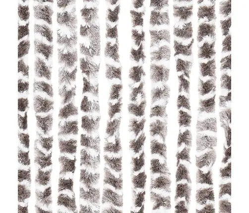 Kukaiņu Aizkars, 56X185 Cm, Pelēkbrūns Un Balts Šenils Vidaxl