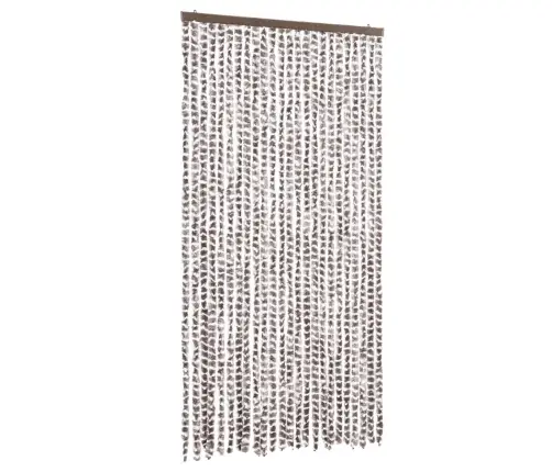 Kukaiņu Aizkars, 100X220 Cm, Pelēkbrūns Un Balts Šenils Vidaxl