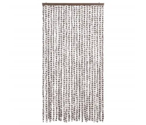 Kukaiņu Aizkars, 100X220 Cm, Pelēkbrūns Un Balts Šenils Vidaxl