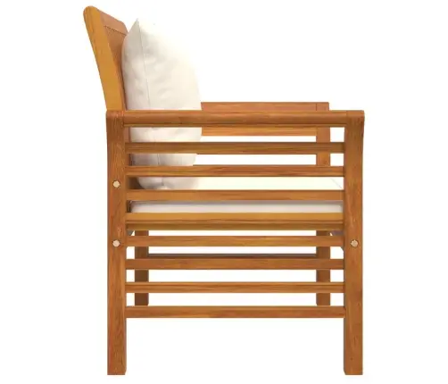 Tugitoolid Kreemjasvalgete Patjadega, 2 Tk, Akaatsiapuit