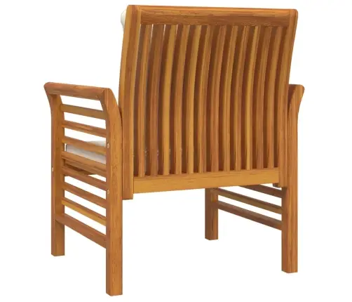 Tugitoolid Kreemjasvalgete Patjadega, 2 Tk, Akaatsiapuit