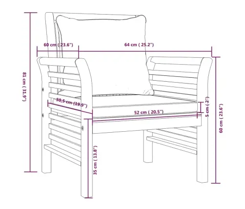 Tugitoolid Kreemjasvalgete Patjadega, 2 Tk, Akaatsiapuit