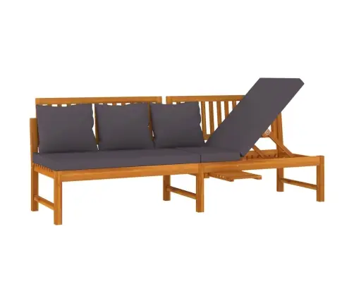 Dīvāngulta Ar Matračiem, 200X60X75 Cm, Akācijas Masīvkoks Vidaxl