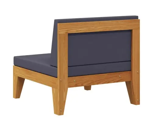 Vidējais Dīvāns Ar Tumši Pelēkiem Matračiem, Akācijas Koks Vidaxl